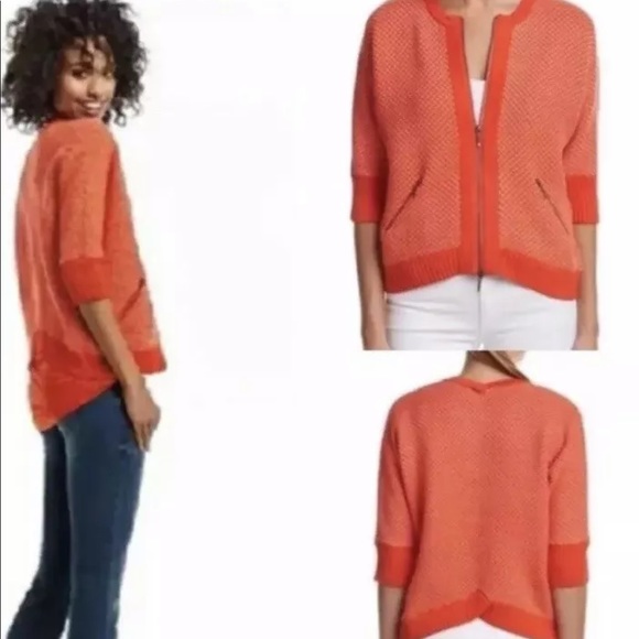 Cabi Orange Grenadine Cocoon Sweater M 